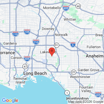 Map to D & D Dental office in Lakewood, CA