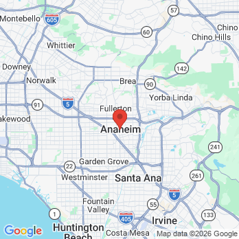 Map to Dental Wellness of Anaheim office in Anaheim, CA