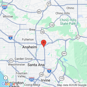 Map to Orange Family Dentistry office in Orange, CA