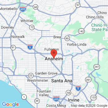 Map to dr myra luna dds office in Anaheim, CA