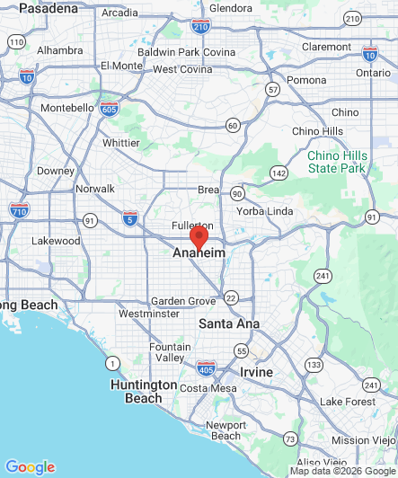 Map to Princess Dental Staffing Agency office in Anaheim, CA