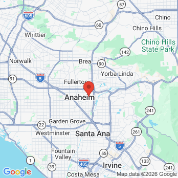 Map to WESTPORT DENTAL office in Anaheim, CA