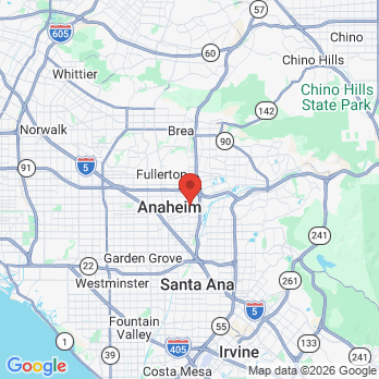 Map to Bravo dental office in Anaheim, CA