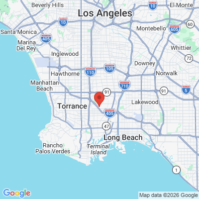 Map to The Children's Dental Specialist Southbay office in Carson, CA