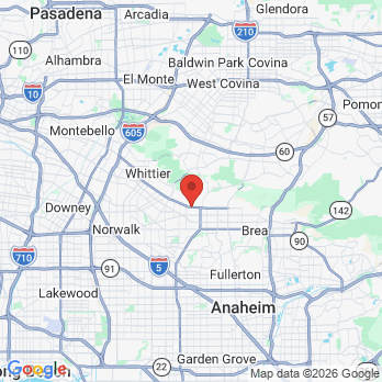 Map to Dentists of Whittier office in Whittier, CA