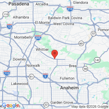 Map to Dentists of Whittier office in Whittier, CA