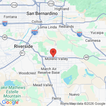 Map to Moreno Valley Endodontics office in Moreno Valley, CA