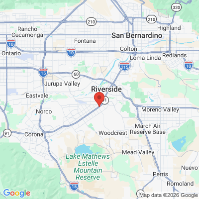 Map to Kids World Children's Dentistry office in Riverside, CA
