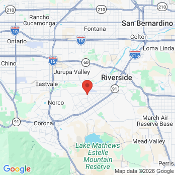 Map to Rancho Dental Group office in Riverside, CA
