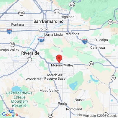 Map to  office in Moreno Valley, CA