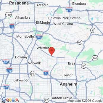 Map to Kaneoka Dental Group office in Whittier, CA