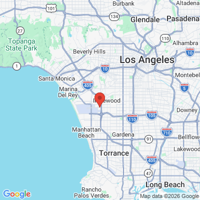 Map to Airport Center Family Dental office in Los Angeles, CA