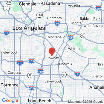 Map to Amir Sanjabi Dental corp office in Downey, CA