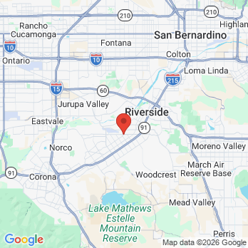 Map to Peter Mani DDS office in Riverside, CA