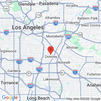 Map to Gallatin Dental Group office in Downey, CA