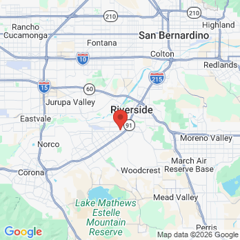 Map to Arthur D. Gage DDS - Riverside Endodontics office in Riverside, CA