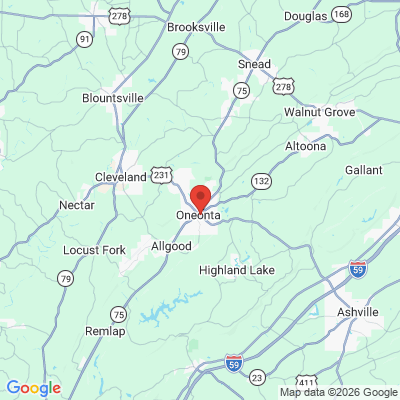 Map to  office in Oneonta, AL