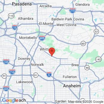 Map to Advanced Dental Center office in Whittier, CA