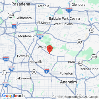 Map to Dream Team Dental office in Whittier, CA