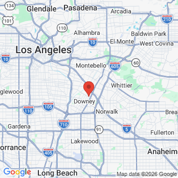 Map to Downey Dental Center  office in Downey, CA