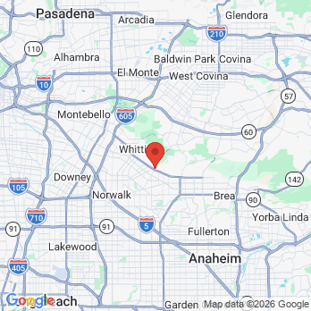 Map to Bonita Smile Dental office in Whittier, CA