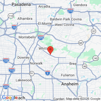 Map to Karis Family Dental office in Whittier, CA