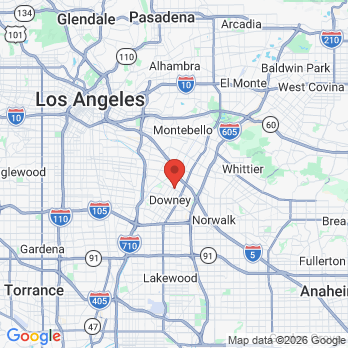 Map to Downey Endodontics office in Downey, CA
