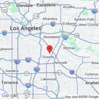 Map to Downey Endodontics office in Downey, CA