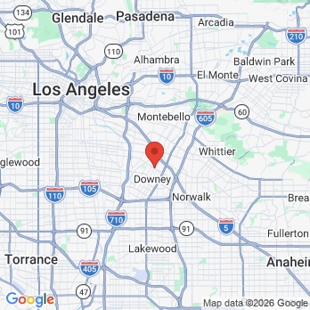 Map to DOWNEY FAMILY DENTAL office in Downey, CA