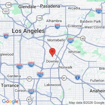 Map to The Downey Dentist  office in Downey, CA