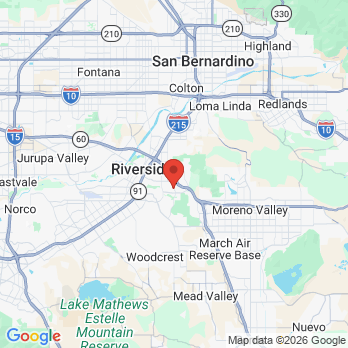 Map to Sycamore Dental Practice office in Riverside, CA
