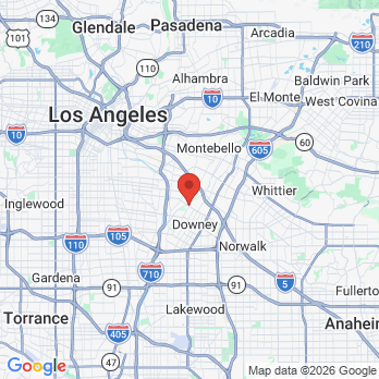 Map to United Dental Center office in Downey, CA