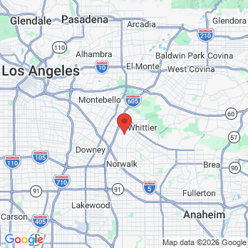 Map to Whittier Emergency & Implant Dentist office in Whittier, CA