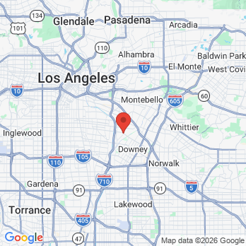 Map to Zacatecas Family Dental office in Bell Gardens, CA