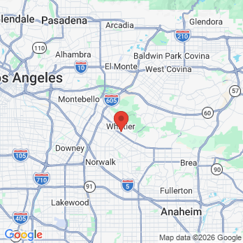 Map to Russell Dental office in Whittier, CA