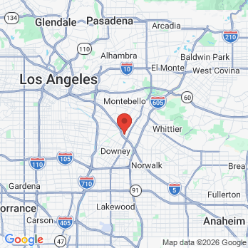 Map to Rio Hondo Dental office in Downey, CA