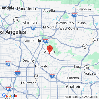 Map to DR HOUMAN NICO MOGHTADER office in Whittier, CA