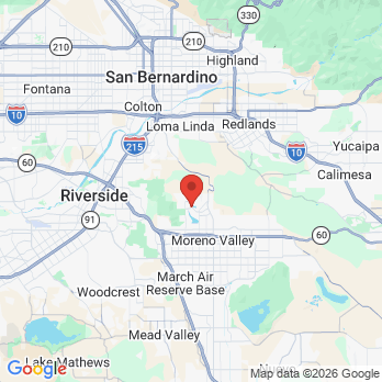 Map to Sunnymead Ranch Dental Center office in Moreno Valley, CA