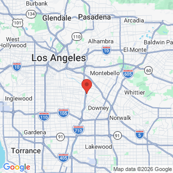 Map to Cano Dental office in Bell Gardens, CA