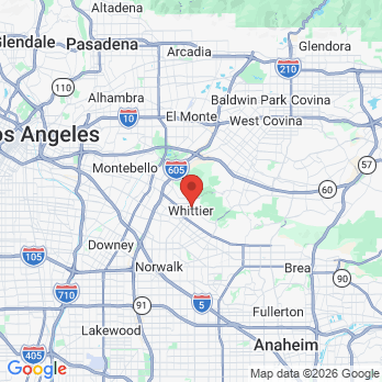 Map to Whittier Dental Group  office in Whittier, CA