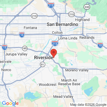 Map to Riverside Dental office office in Riverside, CA