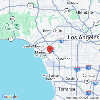 Map to The Baby Teeth Studio office in Los Angeles, CA