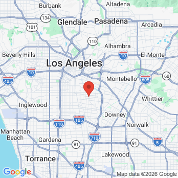 Map to Sonría dental group office in Bell, CA