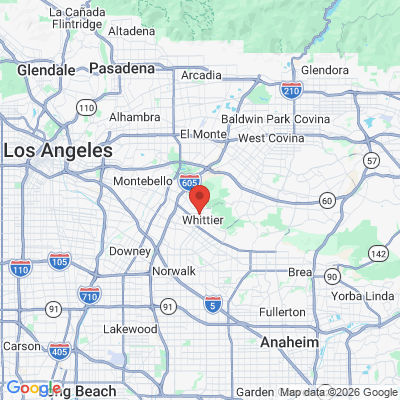 Map to Uptown Dental Group office in Whittier, CA