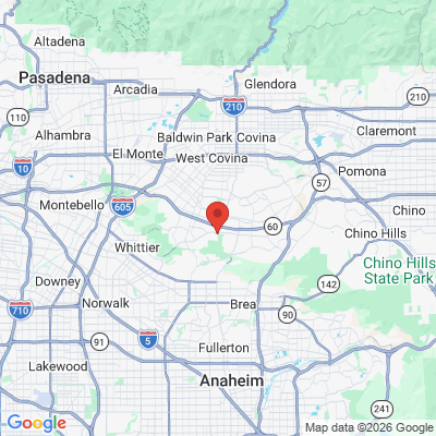 Map to Audrey Sheu DDS office in Hacienda Heights, CA