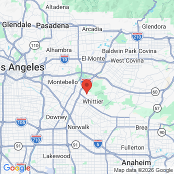 Map to diane conly DDS  office in Whittier, CA