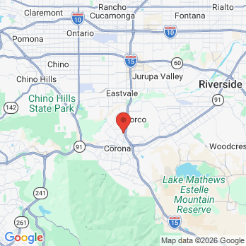 Map to Tran'sDental office in Norco, CA