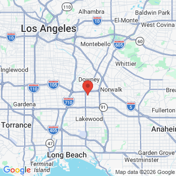 Map to  Rosecrans Dental Group office in Bellflower, CA