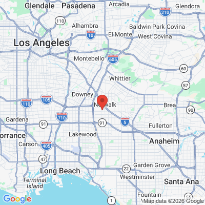 Map to Norwalk Dental Center office in Norwalk, CA