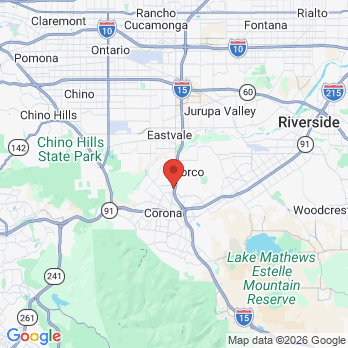 Map to Troy A Gromis DDS office in Norco, CA